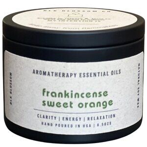 Frankincense Sweet Orange Essential Oils Candle | Soy Wax | Handmade USA